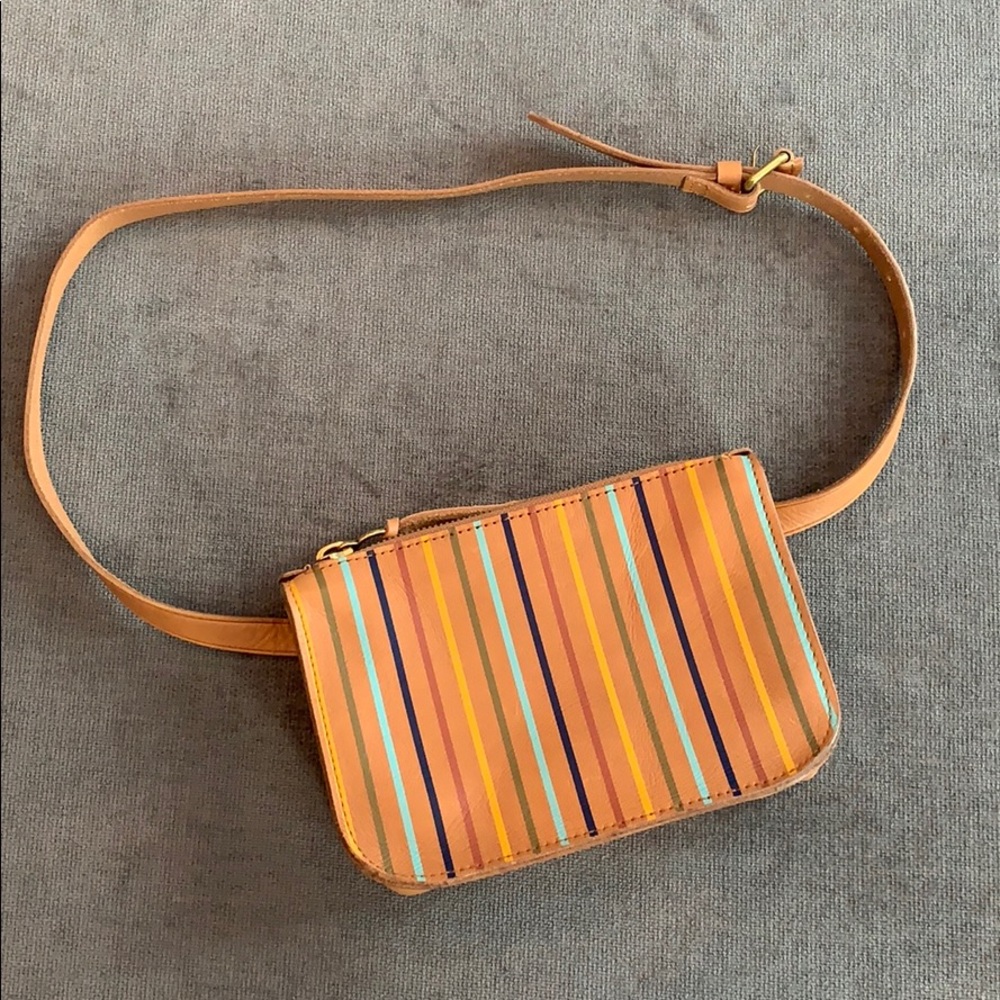 Madewell Simple Rainbow Stripe Pouch Belt Bag